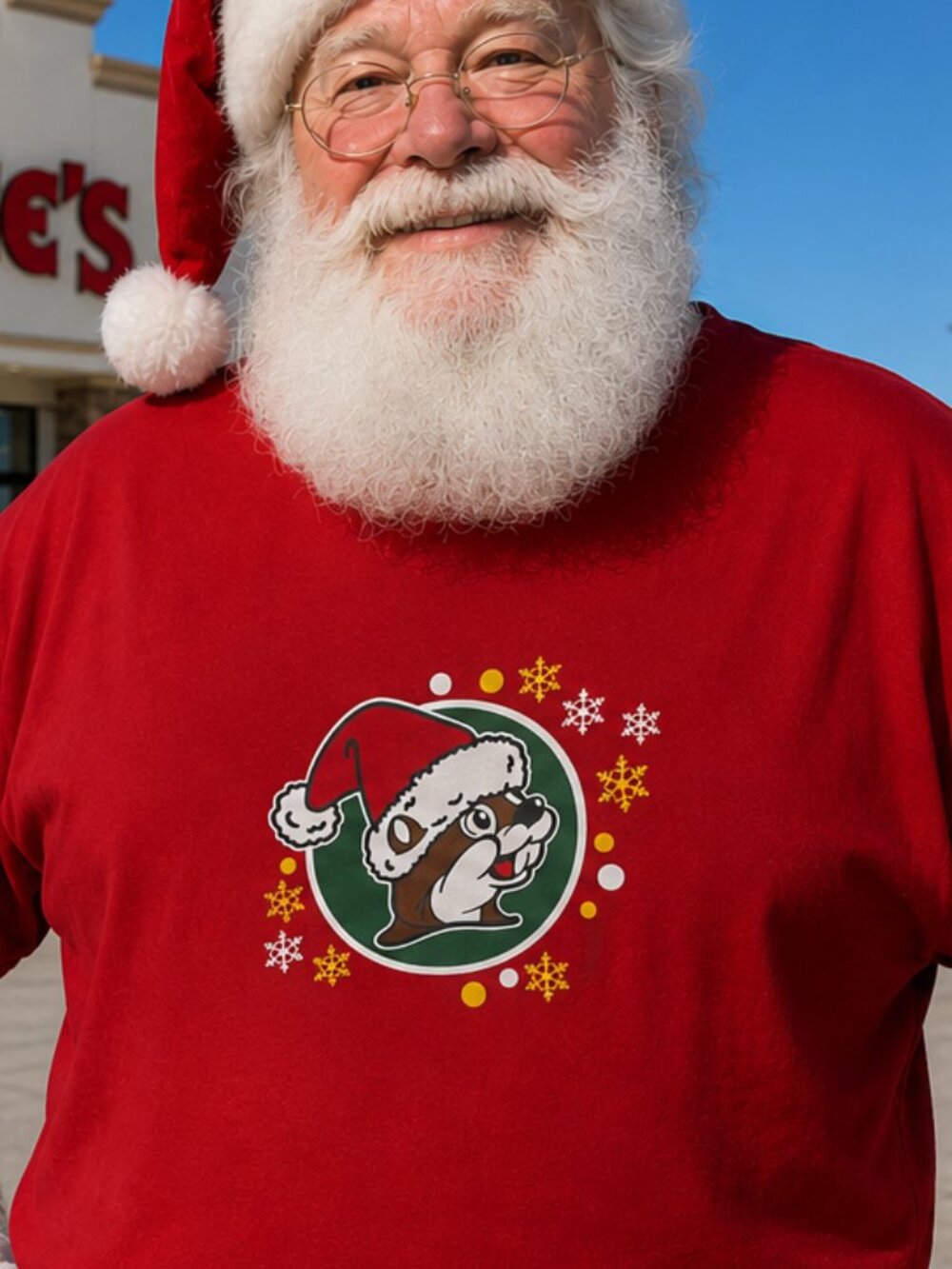 Men's Buc-ee's Beaver Christmas Red Graphic T-Shirt - Sz 3XL